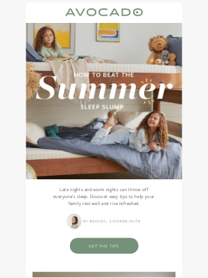 Avocado Green Mattress - Summer sleep tips for the whole family.