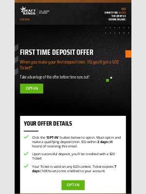 DraftKings - xxx, get in the action with this deposit offer! 💥
