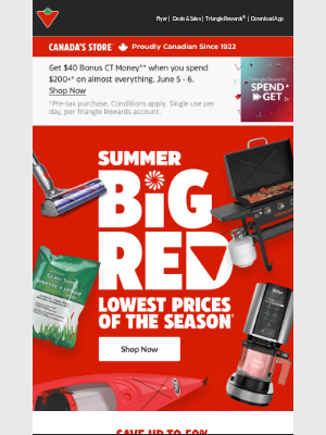 Canadian Tire (Canada) - Summer Big Red: Our Lowest Prices of the Season 🏖️
