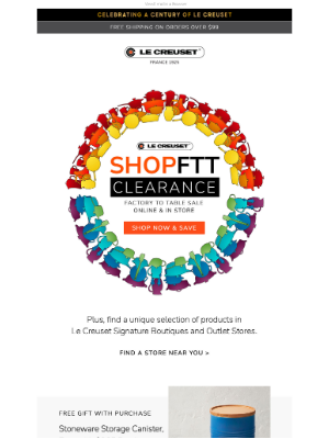 Le Creuset - Factory to Table Savings Event Starts Now!
