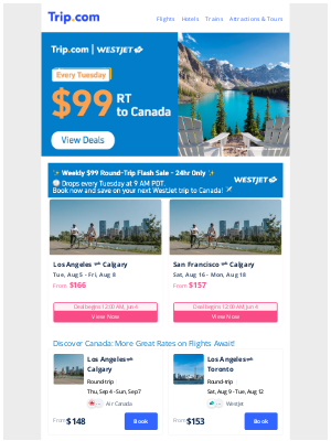 Trip Network - $99 Round-Trip Flights: Explore Canada!