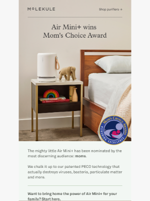 Molekule - Air Mini+ Wins Mom’s Choice Award 🏆