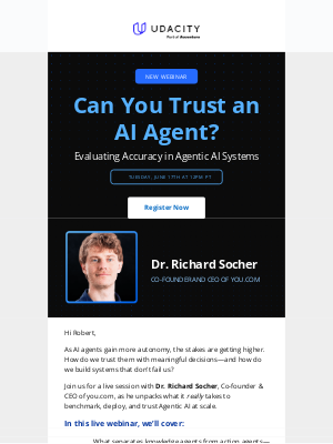 Udacity - 💡 Webinar: Can You Trust an AI Agent?