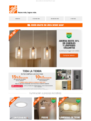 Home Depot Mexico - ¡Hasta 35%! 💡 Iluminación con estilo para tu hogar