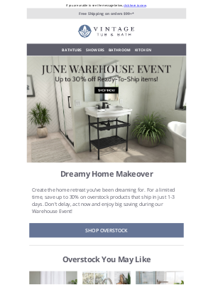 Vintage Tub - 30% Savings on Overstock Styles