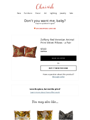 Chairish - Zoffany Red Venetian Animal Print Velvet Pillows - a Pair is waiting for you