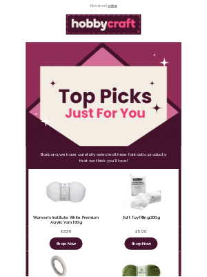 Hobbycraft (United Kingdom) - Barbara, save on your top picks 🌟