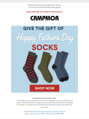 Campmor - Socks That Go the Extra Mile—Just Like Dad 🧦