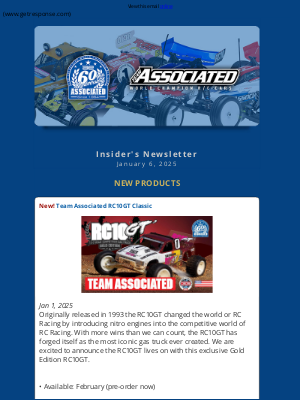 Team Associated Insider’s Newsletter, January 6, 2025