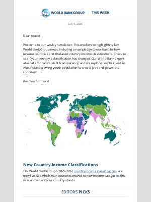 World Bank - Now live: Updated country income classifications