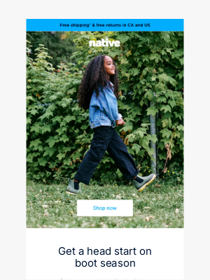 Native Shoes - Save on boots for back to school