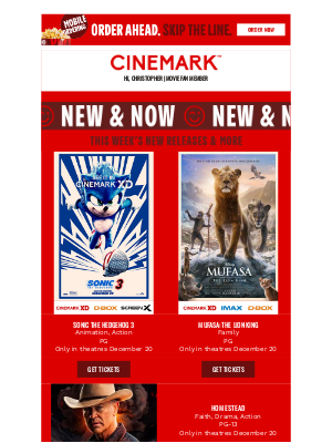 See what's New & Now at Cinemark