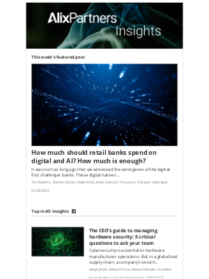 AlixPartners - How much should retail banks spend on digital and AI? How much is enough?