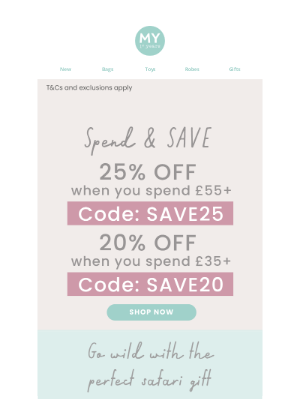 My 1st Years (United Kingdom) - Go Wild 🦒 in our Spend & Save! 🦁