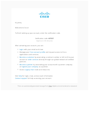 Cisco - Activate Account