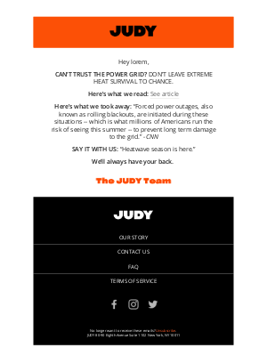 JUDY - JUDY’s extreme heat survival tips 📝