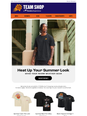 Phoenix Suns - Suns Summer Essentials For Up To 40% Off!