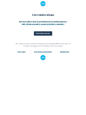 Xero - Xero media release - US - Xero now offers Tap to Pay on iPhone for US small businesses with a Stripe account to accept contactless payments