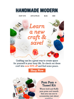 Kid Made Modern - Crafting = self care 💞 and it's 20% off!