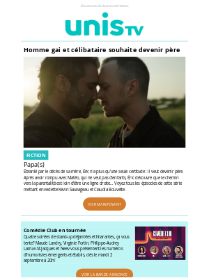 TV5 Unis (Canada) - Nouvelle série : Papa(s)