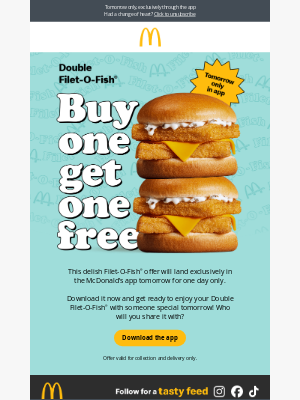 McDonald's (United Kingdom) - Buy a Double Filet-O-Fish®, get one FREE!