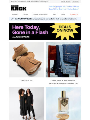 Nordstrom Rack - UGG for All | New Joe's & Hudson for Women & Men Up to 60% Off | New Eileen Fisher Up to 65% Off | And More!