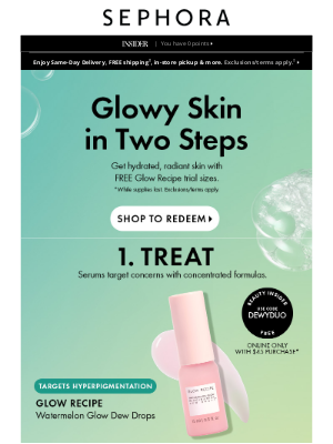 Sephora - FREE Glow Recipe trial sizes with your min. spend