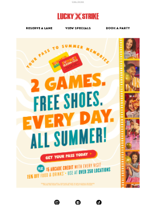 Bowlero - ☀️ All Summer. 2 Games A Day. One Epic Season Pass!