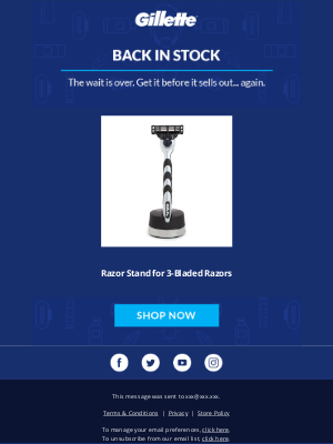 Gillette - Good news – your item is back in stock