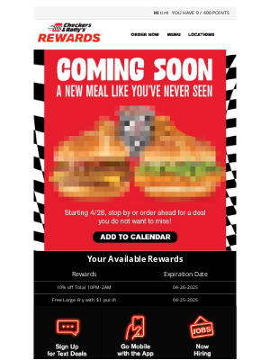 Checkers Drive-In Restaurants - 🚨 Something Unbeatable is coming…