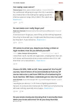 Quora - Can vaping cause cancer?
