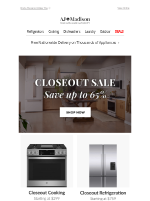 AJ Madison - ⚡ Major Brands, Major Savings—Closeouts Up to 65% Off