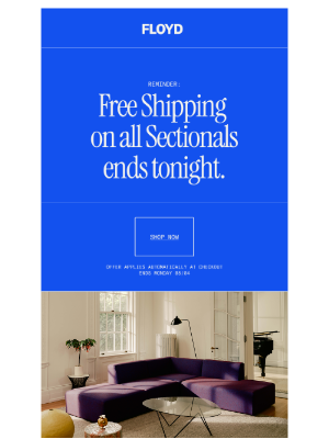 Floyd - Ends tonight: Free Shipping on Sectionals