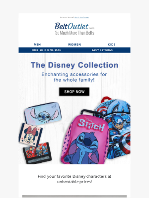 BeltOutlet.com - ✨ The Disney Collection ✨ Your Favorite Characters at Unbeatable Prices!