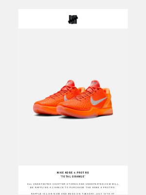 Undefeated - RAFFLE - Nike Kobe 6 Protro 'Total Orange'