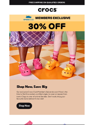 Crocs - The Crocs Club Member's Sale ends soon!