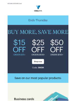 Vistaprint - ★ $15 off orders $75+ ends THURSDAY ★