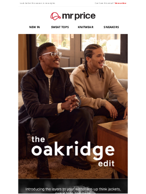 Mr Price (South Africa) - The Oakridge Edit: Your cold-weather game plan 😎