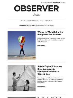Observer - Where to Work Out in the Hamptons this Summer