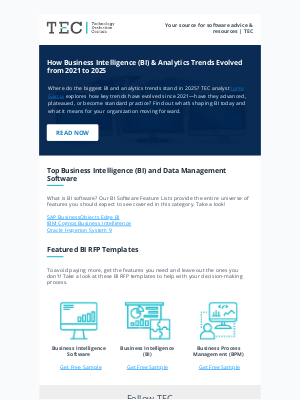 Technology Evaluation Centers - BI & Analytics Trends: Then vs. Now (2021–2025)