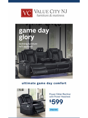 Value City Furniture - Football Season Essentials: Recliners for Game Day!