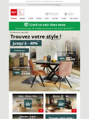 BUT (France) - 💡 Jusqu’à -40% : trouvez votre style !