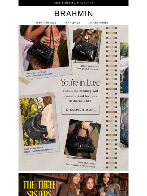 Brahmin - One-of-a-kind textures in BLACK 🖤