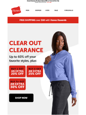 Hanes - Up to 60% Off Clearance ➕ Buy More, Save More