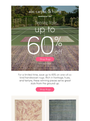 ABC Carpet & Home - Rugs—Up to 60% Off‼️