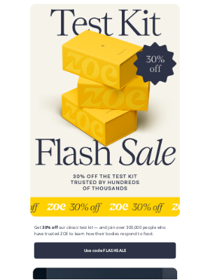 Zoe - 30% off the ZOE test kit