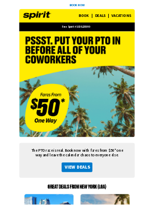 Spirit Airlines - $50* sale fares for summer