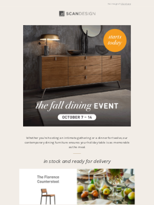 SCAN DESIGN - Fall Dining Event – Starts Today!