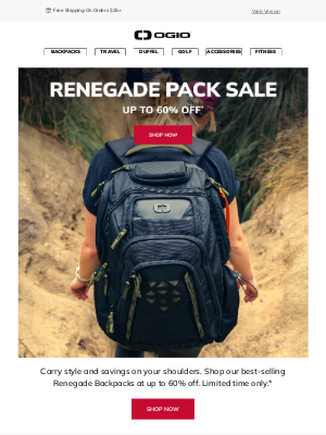 Ogio - Renegade Pack Sale Ends Soon | Up To 60% Off