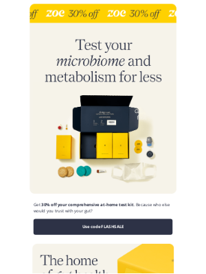 Zoe - 30% off microbiome and metabolism testing